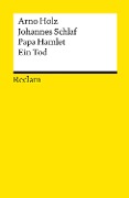 Cover-Bild zum Titel 'Papa Hamlet · Ein Tod' von 'Arno Holz, Johannes Schlaf'