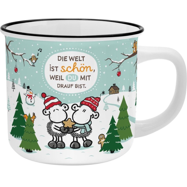 XL-Becher "Die Welt ist schön, weil du mit drauf bist" - 