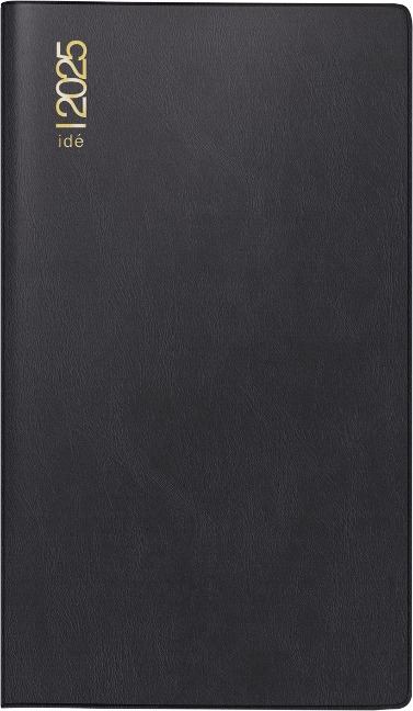 rido/idé 7012112905 Taschenkalender Modell TM 15 (2025)| 1 Seite = 1 Woche| A6| 112 Seiten| Kunststoff-Einband| schwarz - 