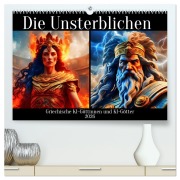 Cover-Bild zum Titel 'Die Unsterblichen - Griechische KI-Göttinnen und KI-Götter (hochwertiger Premium Wandkalender 2026 DIN A2 quer), Kunstdruck in Hochglanz' von 'Katharina Stachanczyk'
