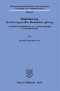 Cover-Bild zum Titel 'Rückforderung bereits ausgezahlter Vorstandsvergütung.' von 'Christian Alexander Ebel'
