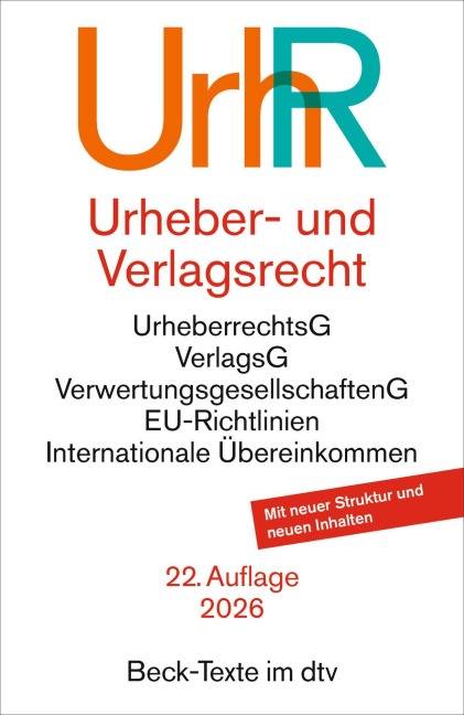 Urheber- und Verlagsrecht. UrhR - 