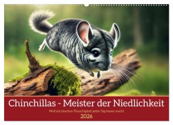 Chinchillas - Meister der Niedlichkeit (Wandkalender 2026 DIN A2 quer), CALVENDO Monatskalender - Kerstin Waurick