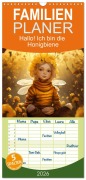 Cover-Bild zum Titel 'Familienplaner 2026 - Hallo! Ich bin die Honigbiene mit 5 Spalten (Wandkalender, 21 x 45 cm) CALVENDO' von 'Daniela Tapper'