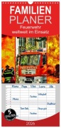 Cover-Bild zum Titel 'Familienplaner 2026 - Feuerwehr - weltweit im Einsatz mit 5 Spalten (Wandkalender, 21 x 45 cm) CALVENDO' von 'Peter Roder'