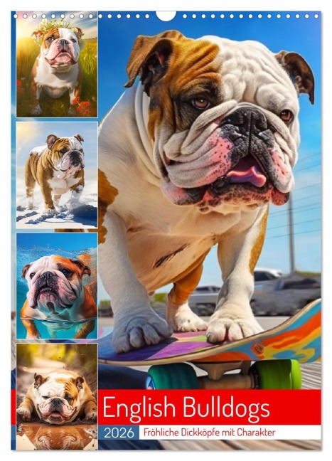 English Bulldogs. Fröhliche Dickköpfe mit Charakter (Wandkalender 2026 DIN A3 hoch), CALVENDO Monatskalender - Rose Hurley