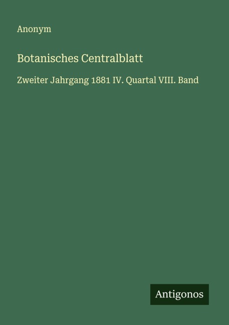 Botanisches Centralblatt - Anonym
