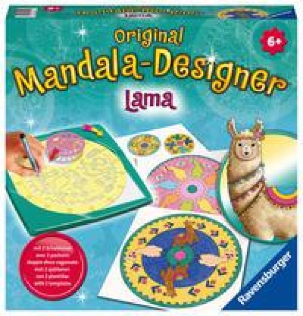 Ravensburger Mandala Designer Lama 28519, Zeichnen lernen für Kinder ab 6 Jahren, Kreatives Zeichnen mit Mandala-Schablonen für farbenfrohe Mandalas - 