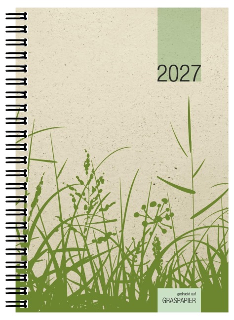 Wochenbuch 1W/2S Graspapier 2027 - 