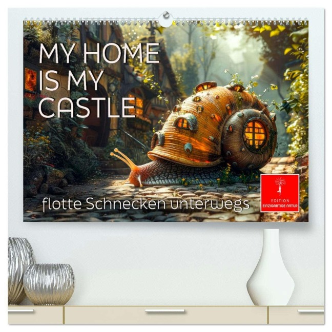 My home is my castle - flotte Schnecken unterwegs (hochwertiger Premium Wandkalender 2026 DIN A2 quer), Kunstdruck in Hochglanz - Peter Roder