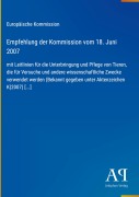 Cover-Bild zum Titel 'Empfehlung der Kommission vom 18. Juni 2007' von 'Europäische Kommission'