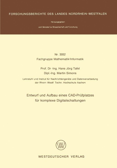Entwurf und Aufbau eines CAD-Prüfplatzes für komplexe Digitalschaltungen - Hans Jörg Tafel