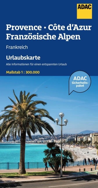 ADAC Urlaubskarte Provence, Französiche Alpen, Cote d'Azur 1:300.000 - 