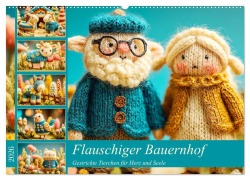 Cover-Bild zum Titel 'Flauschiger Bauernhof. Gestrickte Tierchen für Herz und Seele (Wandkalender 2026 DIN A2 quer), CALVENDO Monatskalender' von 'Rose Hurley'