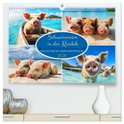 Schweinereien in der Karibik. Sonne und Spaß mit schwimmenden Schweinen (hochwertiger Premium Wandkalender 2026 DIN A2 quer), Kunstdruck in Hochglanz - Rose Hurley