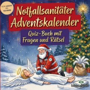 Cover-Bild zum Titel 'Notfallsanitäter-Adventskalender: Quiz-Buch mit Fragen und Rätsel' von 'Schlauvento Interactive'