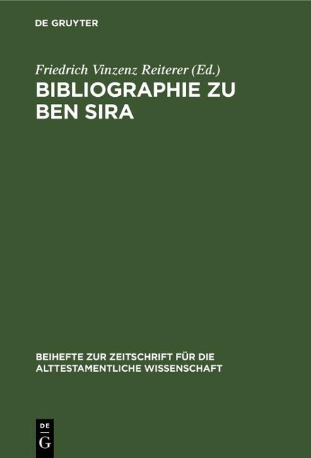 Bibliographie zu Ben Sira - 