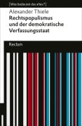 Cover-Bild zum Titel 'Rechtspopulismus und der demokratische Verfassungsstaat' von 'Alexander Thiele'