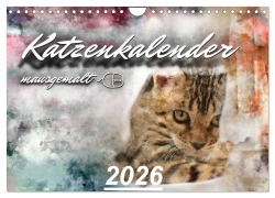 Cover-Bild zum Titel 'Katzenkalender mausgemalt (Wandkalender 2026 DIN A4 quer), CALVENDO Monatskalender' von 'Sylvio Banker'