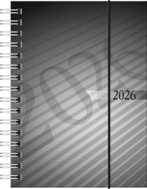 rido/idé 7013102906 | Taschenkalender Mod. perfect/Technik I 2026 | A6, Kunststoff, anthrazit - 