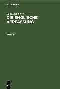Cover-Bild zum Titel 'Lawrence Lowell: Die englische Verfassung. Band 2' von 'Lawrence Lowell'