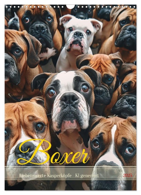 Boxer - Liebenswerte Kasperköpfe (Wandkalender 2025 DIN A3 hoch), CALVENDO Monatskalender - Cathrin Illgen