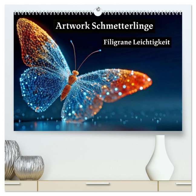 Artwork Schmetterlinge - Filigrane Leichtigkeit (hochwertiger Premium Wandkalender 2026 DIN A2 quer), Kunstdruck in Hochglanz - Susan Michel