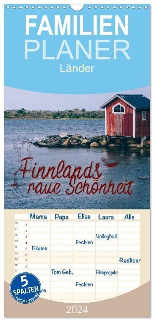 Familienplaner 2024 - Finnlands raue Schönheit mit 5 Spalten (Wandkalender, 21 x 45 cm) CALVENDO - Simeon Trefoil