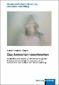 Cover-Bild zum Titel 'Das Antworten verantworten' von 'Judith Elisabeth Küper'