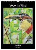 Vögel im Wind (Wandkalender 2025 DIN A2 hoch), CALVENDO Monatskalender - Heidi Lots
