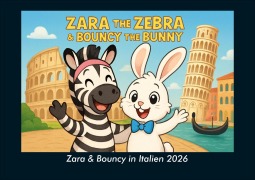 Cover-Bild zum Titel 'Zara & Bouncy in Italien 2026 Fotokalender DIN A4' von 'Kevin Heber, Tobias Schmitt'