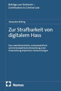Cover-Bild zum Titel 'Zur Strafbarkeit von digitalem Hass' von 'Alexandra Witting'