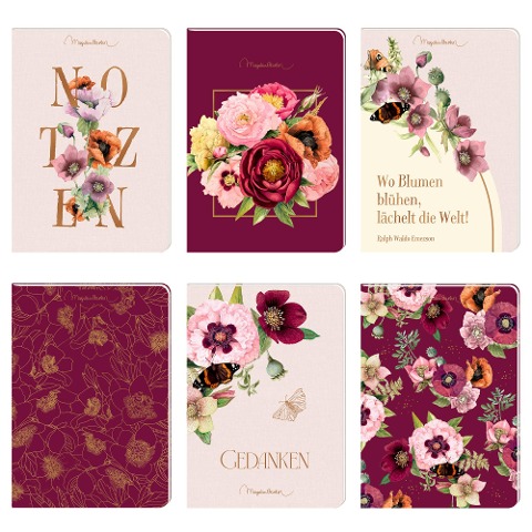 Notizhefte DIN A6 - Blütenzauber - 