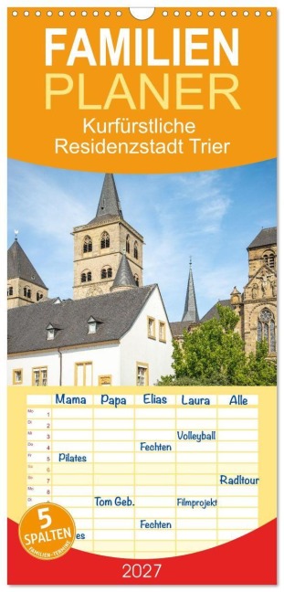 Familienplaner 2027 - Kurfürstliche Residenzstadt Trier mit 5 Spalten (Wandkalender, 21 x 45 cm) CALVENDO - Sascha Haas Photography