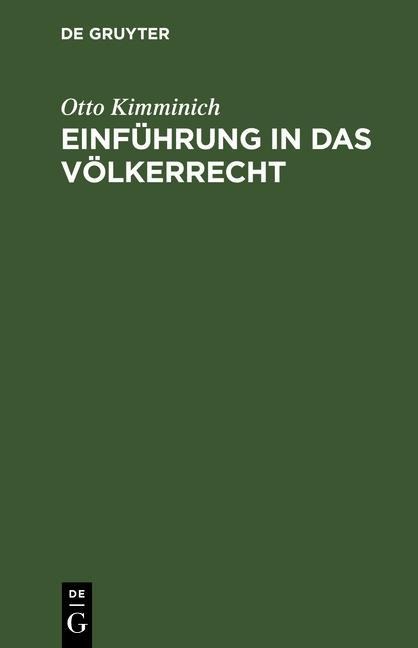 Einführung in das Völkerrecht - Otto Kimminich