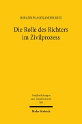 Cover-Bild zum Titel 'Die Rolle des Richters im Zivilprozess' von 'Johannes Alexander Kist'