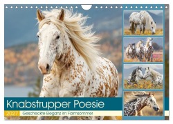 Cover-Bild zum Titel 'Knabstrupper Poesie. Gescheckte Eleganz im Farmsommer (Wandkalender 2027 DIN A4 quer), CALVENDO Monatskalender' von 'Rose Hurley'