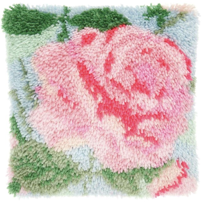 Rico Hooki Hooki, Knüpfset, Kissen Rose, 40x40cm - 