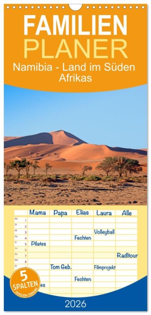 Familienplaner 2026 - Namibia - Land im Süden Afrikas mit 5 Spalten (Wandkalender, 21 x 45 cm) CALVENDO - Harry Müller