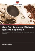 Cover-Bild zum Titel 'Que font les propriétaires-gérants népalais ?' von 'Raju Uprety'