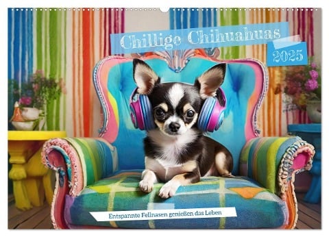 Chillige Chihuahuas - Entspannte Fellnasen genießen das Leben (Wandkalender 2025 DIN A2 quer), CALVENDO Monatskalender - Fotodesign Verena Scholze