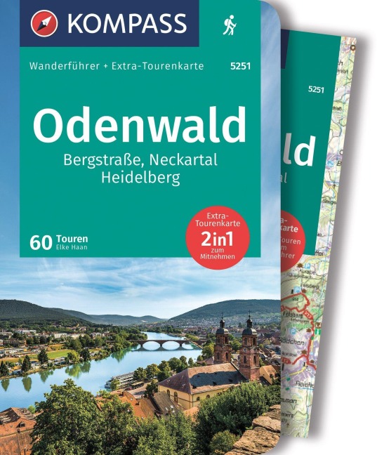 KOMPASS Wanderführer Odenwald, 60 Touren mit Extra-Tourenkarte - Elke Haan