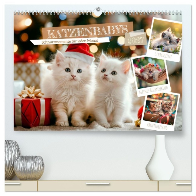 Katzenbabys - Schnurrmomente für jeden Monat (hochwertiger Premium Wandkalender 2027 DIN A2 quer), Kunstdruck in Hochglanz - Melanie Viola