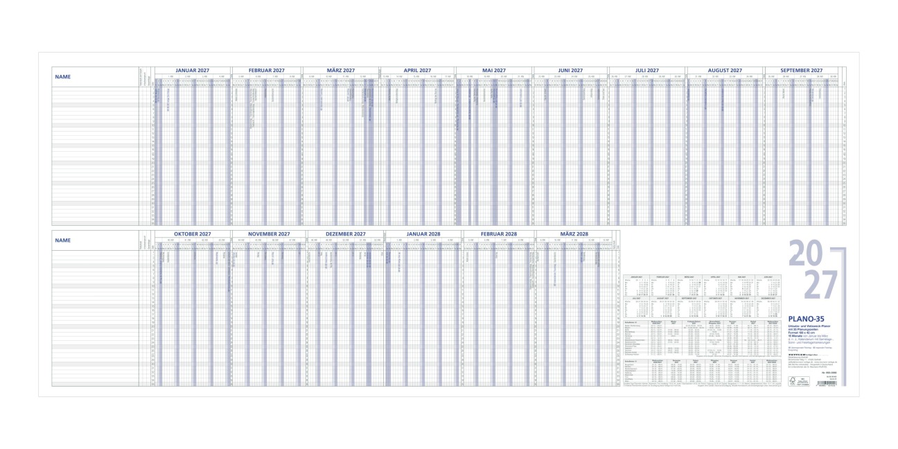 Urlaubsplaner 15 Mon 2027 - 
