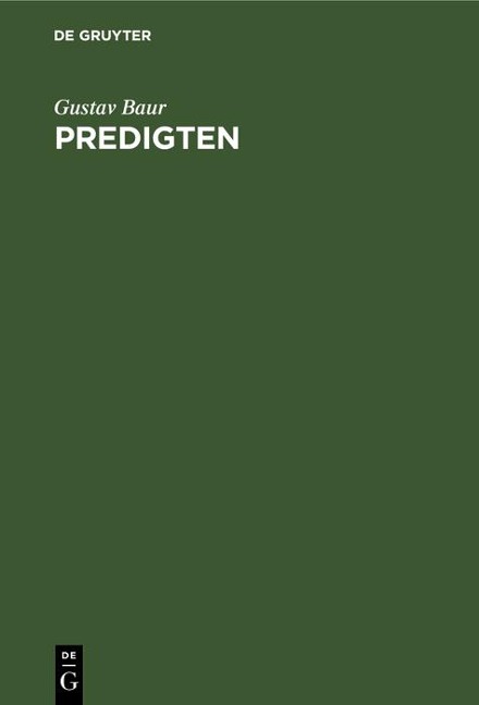 Predigten - Gustav Baur