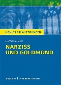 Cover-Bild zum Titel 'Narziß und Goldmund von Hermann Hesse. Textanalyse und Interpretation mit ausführlicher Inhaltsangabe und Abituraufgaben mit Lösungen.' von 'Hermann Hesse'