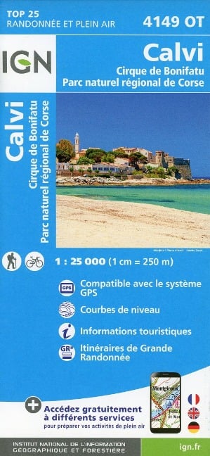 Calvi. Cirque de Bonifatu. Parc naturel régional de Corse 1 :25 000 - 