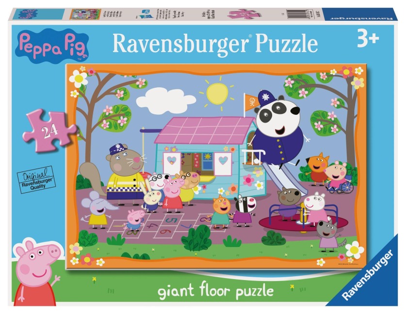 Ravensburger Kinderpuzzle 03141 - Peppa Pigs Clubhouse - Bodenpuzzle mit 24 großen Puzzleteilen, für Peppa Wutz-Fans ab 3 Jahren - 