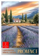 Cover-Bild zum Titel 'Provence - Landschaften, Dörfer, Lavendel (Wandkalender 2026 DIN A2 hoch), CALVENDO Monatskalender' von 'Peter Roder'