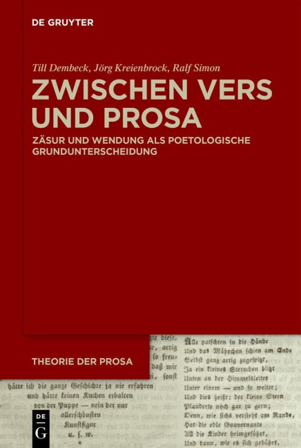 Zwischen Vers und Prosa - Till Dembeck, Jörg Kreienbrock, Ralf Simon